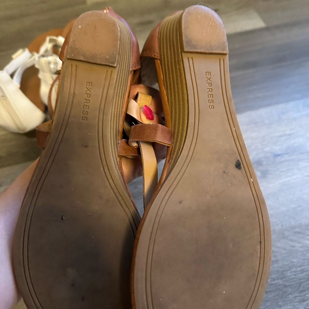 Express Brown and White Sandals - Picture 9 of 12